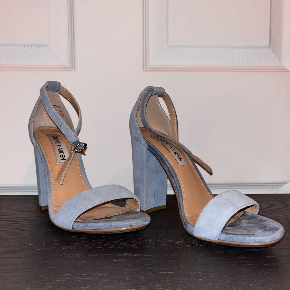 Steve Madden Carrson Baby Blue Suede Heels size 5